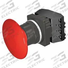 SIEMENS Mushroom Head Push Button: Non-Illuminated, Mushroom Head Profile, Non-Metallic, 30 mm, 2NO (MPN 52BM9V2F). Key specifications — Brand: SIEMENS; Action: Momentary; Series: Class 52; Terminal Connection: Pressure Plate; Push Button Material Type: Non-Metallic.