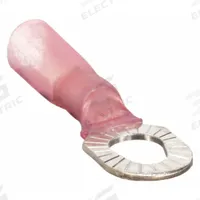 VELVAC Ring Terminal: Red, Heat Shrink Insulation, #10/#6/#8 Stud Size, 22 AWG to 18 AWG Wire Sizes (MPN 3111M). Key specifications — Brand: VELVAC.