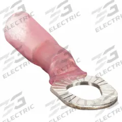 VELVAC Ring Terminal: Red, Heat Shrink Insulation, #10/#6/#8 Stud Size, 22 AWG to 18 AWG Wire Sizes (MPN 3111M). Key specifications — Brand: VELVAC.