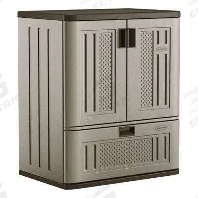 SUNCAST Plastic Storage Cabinet: 30 in x 20 in x 36 in, 1 Fixed and 1 Adj, Solid - Commercial Plastic Shelf Cabinets