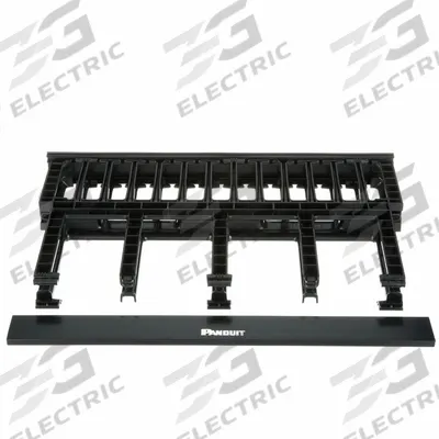 PANDUIT Horizontal Dual-Sided Manager: Horizontal, 1 U, Dual Side Sides, 13 1/8 in Overall Dp - Horizontal Finger-Style Cable Managers