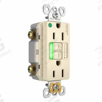 LEGRAND GFCI: Hospital Grade, Duplex, 5-15R, Light Almond, GFCI, 125V AC, 15 A, 2 Pole / 3 Wire (MPN 1597HGTRPILA)