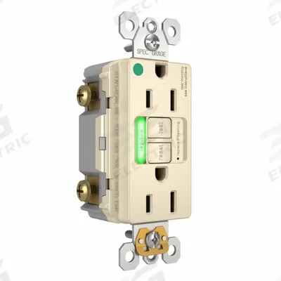LEGRAND GFCI: Hospital Grade, Duplex, 5-15R, Light Almond, GFCI, 125V AC - General Purpose Receptacles