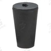 Stopper: SBR Rubber, 0 Stopper Size, 13 mm Bottom Dia, 17 mm Top Dia, 25 mm Overall Ht, Black (MPN 0-1H). Key specifications — Standards: ASTM D2000; Brand: APPROVED VENDOR; Color: Black; Stopper Size: 0; Material: SBR Rubber.