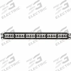 Patch Panel: 1 Rack Units, 48 Ports, Flat, Adhesive Label/Front Numbered, Unshielded, Rear Access (MPN CPP48HDEWBL). Key specifications — Brand: PANDUIT; Compatible Adapter Type: Panduit Mini-Com Modules; Material: Steel; _Access Type: Rear Access; _Port Labeling: Adhesive Label; _Series: Mini-Com; _Shielded: Unshielded.