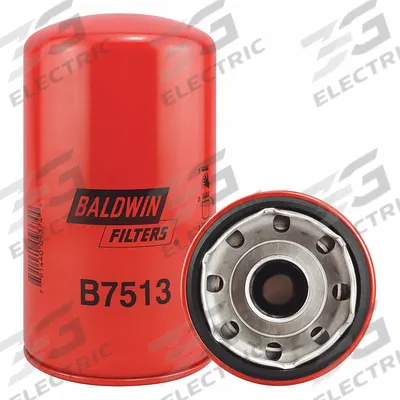BALDWIN FILTERS Lube Filter: B7513, 1 1/2"-16 Thread Size, 8 1/8 in Overall Ht, Oil, Hino - Spin-On Oil Filters