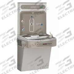 ELKAY Drinking Fountain with Bottle Filler: On-Wall, 8 gph @ 50°F, Vinyl Clad Steel, Gray (MPN LZO8WSLK). Key specifications — Brand: ELKAY; Housing Material: Vinyl Clad Steel; Filter Access: Bottom Panel Access; Housing Finish: Granite; Chilling Capacity: 8 gph @ 50°F; Housing Color: Gray.