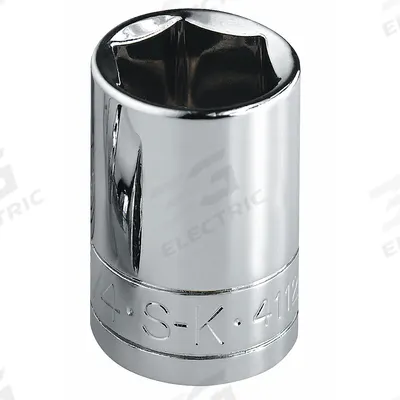 SK PROFESSIONAL TOOLS Socket: Metric, 1/2 in Drive Size, 27 mm Socket Size, 6-Point, Std - 1/2" Drive Hand Sockets