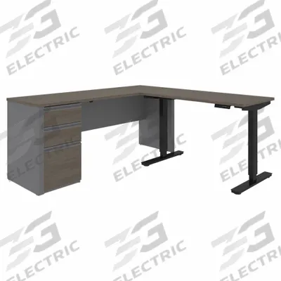 BESTAR Office Furniture Kit with Fixed- and Adjustable-Height Desks - Prestige+ Series