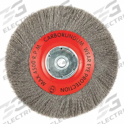 APPROVED VENDOR Wire Wheel Brush: Crimped Steel, 8 in Dia x 3/4 in Wd, 5/8 in Arbor - Light-Cleaning Brushes for Carbon Steel