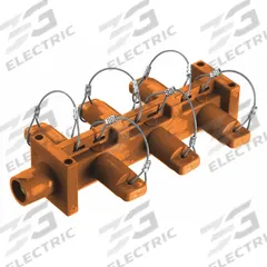 HUBBELL Distribution Block: 6 Female, 1 Male Connections, Orange, 600V AC/600V DC, 400 A, 16 Series (MPN HBL7DBO). Key specifications — Brand: HUBBELL.
