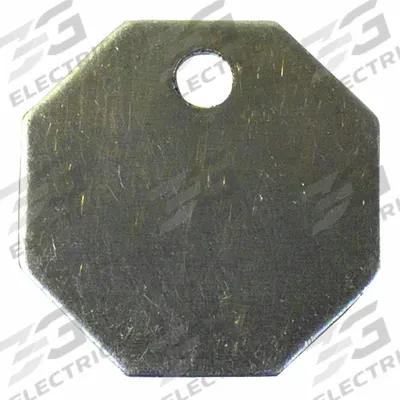 APPROVED VENDOR Blank Tag: Stainless Steel, Silver, 0.035 in Thick, Octagon - General Purpose Blank Valve Tags