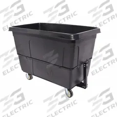 GRAINGER Cube Truck: 27 cu ft, 1,200 lb, 59 in L x 33 1/2 in W x 43 1/2 in H, (2) Rigid/(2) Swivel (MPN 36FL04). Key specifications — Manufacturer Part Number: 36FL04; Brand: GRAINGER; Caster/Wheel Configuration: (2) Swivel; Color: Black.