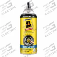 FIX-A-FLAT Tire Inflator: Tire Inflator, Aerosol, Aerosol Spray Can, 12 oz Container Size, Yellow (MPN S60410). Key specifications — Container Type: Aerosol Spray Can; Product Type: Tire Inflator; Product Form: Aerosol; Compatible Tire Type: Compact Car Tires; Brand: FIX-A-FLAT.
