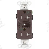 BRYANT Receptacle: Duplex, 5-20, Brown, 125V AC, 20 A, 2 Pole / 3 Wire (MPN CBRS20WRTR)