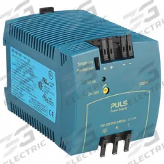PULS DC Power Supply: DIN Rail, 100 W Output Power - Rated, 4.2 A Current - Output, Single Phase (MPN ML100.100). Key specifications — attr1044898: Single; attr1044874: Plastic; attr1044879: 290V DC; attr211400: PULS.