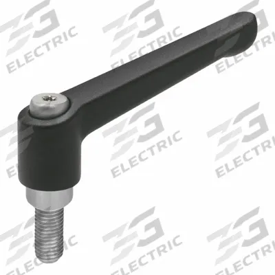 JW WINCO Adjustable Handles; Adjustable Levers: Zinc w/ SS Thread, 5/16"-18 Thread - Teardrop-Style Adjustable Handles with Threaded Hole