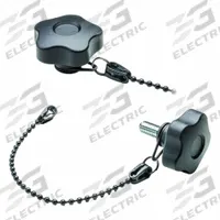 ELESA Hand Knob: 5 Point, M5 Thread, Stud, 200 mm Nominal Tether Lg, Plastic, Steel Thread (MPN 69524-C9). Key specifications — attr1038260: ELESA; attr1342710: Black; attr1342711: POM-Based Technopolymer.