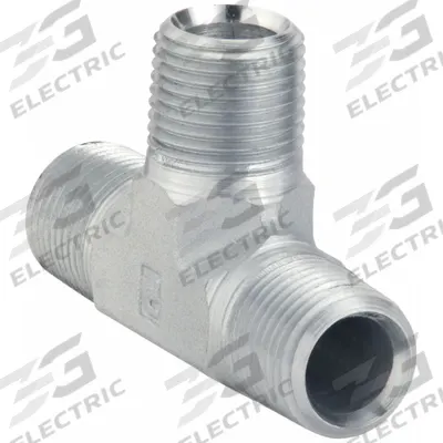 PARKER Metal Pipe Tee: Tee, Steel, 1/2 in x 1/2 in x 1/2 in - Hydraulic Threaded Extreme-Pressure Pipe Fittings