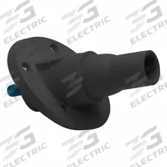 Single Pole Receptacle: Black, Angled Ball Nose Mating, Threaded Stud Termination, 600V AC/600V DC (MPN 22R24-SE). Key specifications — Series: 22; Receptacle Gender: Female; Brand: LEVITON.