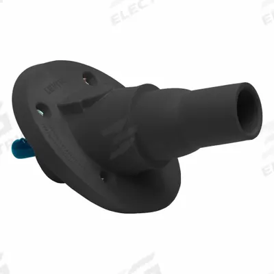 LEVITON Single Pole Receptacle: Black, Angled Ball Nose Mating, Threaded Stud Termination - Receptacles with Threaded Stud Terminations