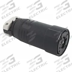 HUBBELL Locking Connector: Non-NEMA, Black/White, 250V DC/600V AC, 20 A_30 A Current Rating, 4 Poles (MPN HBL25414B). Key specifications — Brand: HUBBELL.