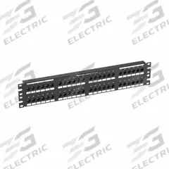 PANDUIT Patch Panel: Flat, 2 Rack Units, 48 Ports, 6A, IDC, Steel, 1 1/8 in Overall Ht, NK6XPPG48Y. Key specifications — Brand: PANDUIT; Compatible Cable Performance Category: 6A; Material: Steel; _Access Type: Rear Access; _Port Labeling: Adhesive Label; _Power Over Ethernet: Power Over HDBaseT (POH); _Rear Termination: IDC; _Series: NetKey.