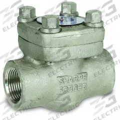 SHARPE Check Valve: Swing, 2-Way, Inline Valve Body, 1 1/4 in Pipe Size, FNPSM x FNPSM, 600°F, Std (MPN 4371001650). Key specifications — Seat Material: Metal; Brand: SHARPE.