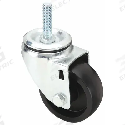 APPROVED VENDOR Stem Caster: Swivel, 3 in Wheel Dia., 1 1/4 in Wheel Wd, Polyolefin - Standard Threaded Stem Casters
