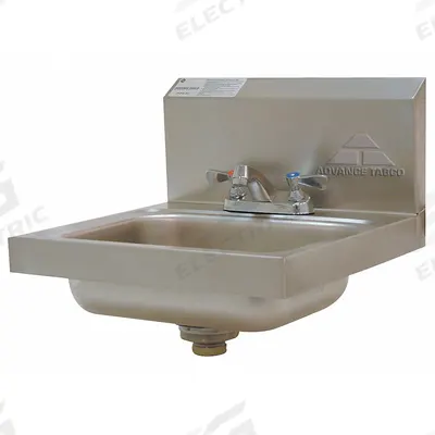 ADVANCE TABCO Hand Sink: 1 Stations, 5 in Bowl Dp, 14 in Bowl Lg, 10 in Bowl Wd - One-Station Wall-Mounted Hand Sinks with Faucets
