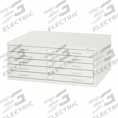 SAFCO PRODUCTS Flat File Cabinet: White, 5 Drawers, 16 1/2 in Overall Ht - Flat File Cabinets