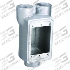 APPLETON ELECTRIC Electrical Box: Iron, Rectangular, 1 Gangs, 1 in Hub Size, 25 cu in Capacity, Gray (MPN FDCC-1-100). Key specifications — Color: Gray; Brand: APPLETON ELECTRIC.
