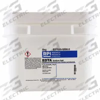 RPI EDTA, Disodium Salt: 5 kg Volume, USP/ACS, pH: 4.0 to 6.0, Powder, Plastic (MPN E57020-5000.0). Key specifications — Form: Powder; Special Information: pH: 4.0 to 6.0; Brand: RPI; Chemical Grade: USP; Container Material: Plastic.