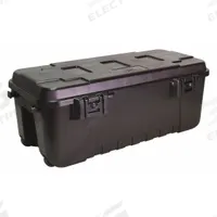 PLANO MOLDING Utility Trunk: 27 gal, 37 3/4 in x 14 in x 18 1/4 in, Black, Plastic (MPN PLA19BL). Key specifications — Brand: PLANO MOLDING; Color: Black.