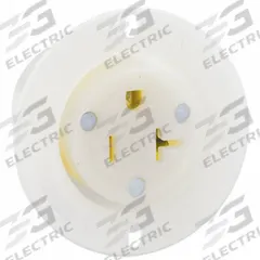 LEVITON Flanged Receptacle: Single, 5-20, White, 125V AC, 20 A, 2 Pole / 3 Wire (MPN 15379-C)
