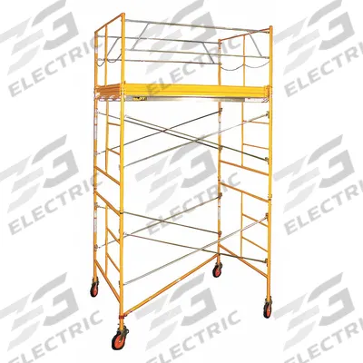 BIL-JAX Scaffold Tower: Aluminum/Steel/Wood, 2 ft to 11 ft, 120 in x 57 in - Scaffold Towers