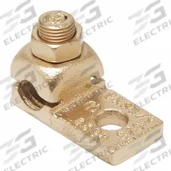 BURNDY Wire Connector: 14 AWG – 8 AWG Wire Sizes, #10 Stud Size, Unplated Copper Lug Body (MPN QA8CB). Key specifications — Brand: BURNDY; For Wire Material: Copper; Maximum Stranded Copper Wire Size: 8 AWG; Minimum Stranded Copper Wire Size: 14 AWG; Lug Material: Unplated Copper.