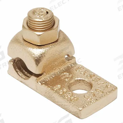BURNDY Wire Connector: 14 AWG – 8 AWG Wire Sizes, #10 Stud Size - Right-Angle Mechanical Lugs