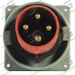 HUBBELL Pin and Sleeve Inlet: Red, 380 to 415V AC, Single/Three Phase, 60 A_63 A, 3 Pole, 4 Wire (MPN HBL460B6W). Key specifications — Brand: HUBBELL.