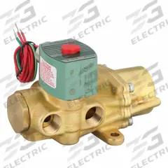 REDHAT Solenoid Valve: 4-Way, 1/2 in Pipe Size, 110V AC/120V AC, Watertight/Without Junction Box (MPN 8344G074). Key specifications — Pipe Size: 1/2 in; Voltage: 120V AC; Brand: REDHAT; Coil Enclosure: Without Junction Box.