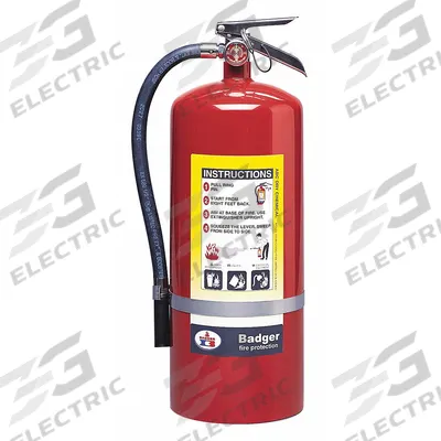 BADGER Fire Extinguisher: 20 lb Extinguisher Capacity, 6A:120B:C - Class ABC Fire Extinguishers