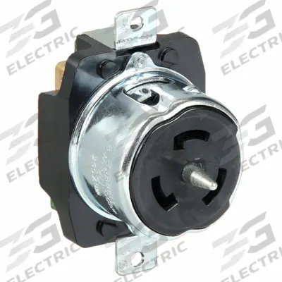 HUBBELL Locking Receptacle: Non-NEMA, Black, 250V AC, 50 A Current Rating, 3 Poles - General Purpose Receptacles