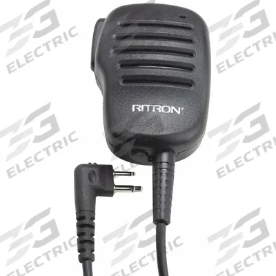 RITRON Speaker Microphone: Fits Ritron, For PR Series, 2.5 mm_3.5 mm Jack, 20 in Cord - Ritron-Compatible Microphones & Speakers