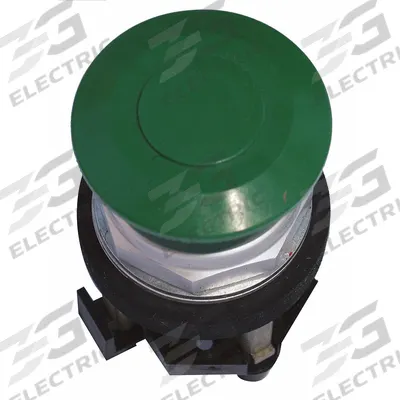 EATON Mushroom Head Push Button: Green, 30 mm Mounting Size, Non-Metallic - Mushroom-Head Push-Button Operators