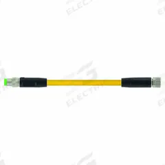 Cordset: M8 Male Straight X M8 Female Straight, 3 Pins, Yellow, PVC, 10 m Cable Lg, 24 AWG Wire Size (MPN 7000-88001-0101000). Key specifications — Cable Jacket Color: Yellow; End 1 Mounting Orientation: Straight; End 1 Gender: Male; End 1 Connection Type: M8; Cable Jacket Material: PVC; Brand: MURRELEKTRONIK; IP Rating: IP65; End 2 Connection Type: M8.