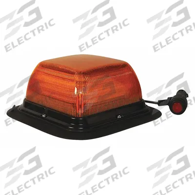 ECCO Beacon Light: Flashing Beacon, Amber, 6 1/2 in Overall Wd, 3 5/16 in Overall Ht - Vehicle Flashing Beacons