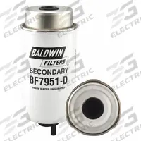 BALDWIN FILTERS Fuel Filter: Cartridge, 7 3/8 in Overall Lg, 3 1/2 in Outside Dia, Cellulose (MPN BF7951-D). Key specifications — attr1137520: BF7951-D; attr1137521: FS19982; attr434022: BALDWIN FILTERS; attr427730: Cellulose; attr427731: Attached Grommet; attr1017112: Buses; attr1017113: Iveco.