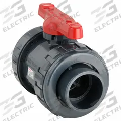 ASAHI Manual Two-Way Ball Valve: 2 in, PVC, Straight, 150 psi Max. Pressure (CWP), One-Piece, Tee (MPN 1605020). Key specifications — Brand: ASAHI; Handle: Tee.