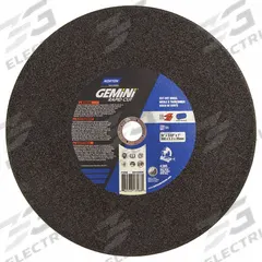NORTON Abrasive Cut-Off Wheel: Type 1, 14" x 3/32" x 1", Aluminum Oxide, 36 Grit, Gemini Rapid Cut (MPN 66253313588). Key specifications — Brand: NORTON; Series: Gemini Rapid Cut.