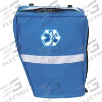R&B FABRICATIONS Pannier Bag: 7 in L x 12 in W x 15 in H, Cordura Nylon, Blue, 0-10 in/21-30 in (MPN RB-1323-RB). Key specifications — Color: Blue; Closure Type: Zipper; Features: Designed to Hold Oxygen Cylinder and Mask, (4) Clear Internal Pockets for Organizing Supplies; Brand: R&B FABRICATIONS.